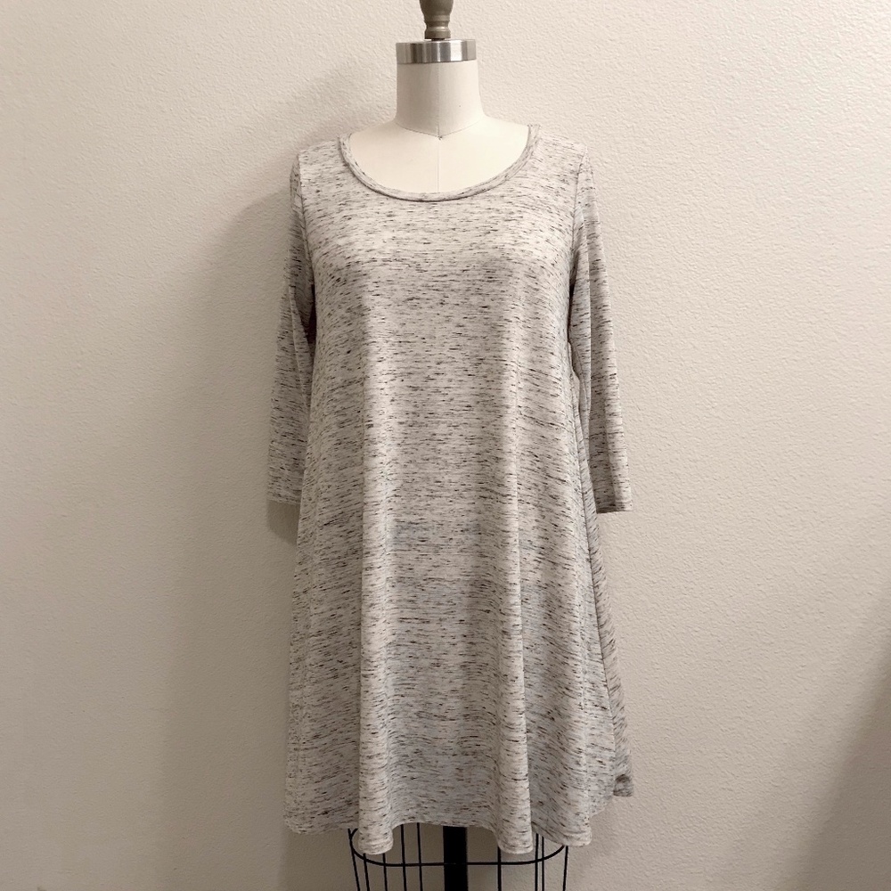 Women's Promesa A-Line 3/4 Sleeve Soft Cotton Dress In Light Oatmeal Heather
